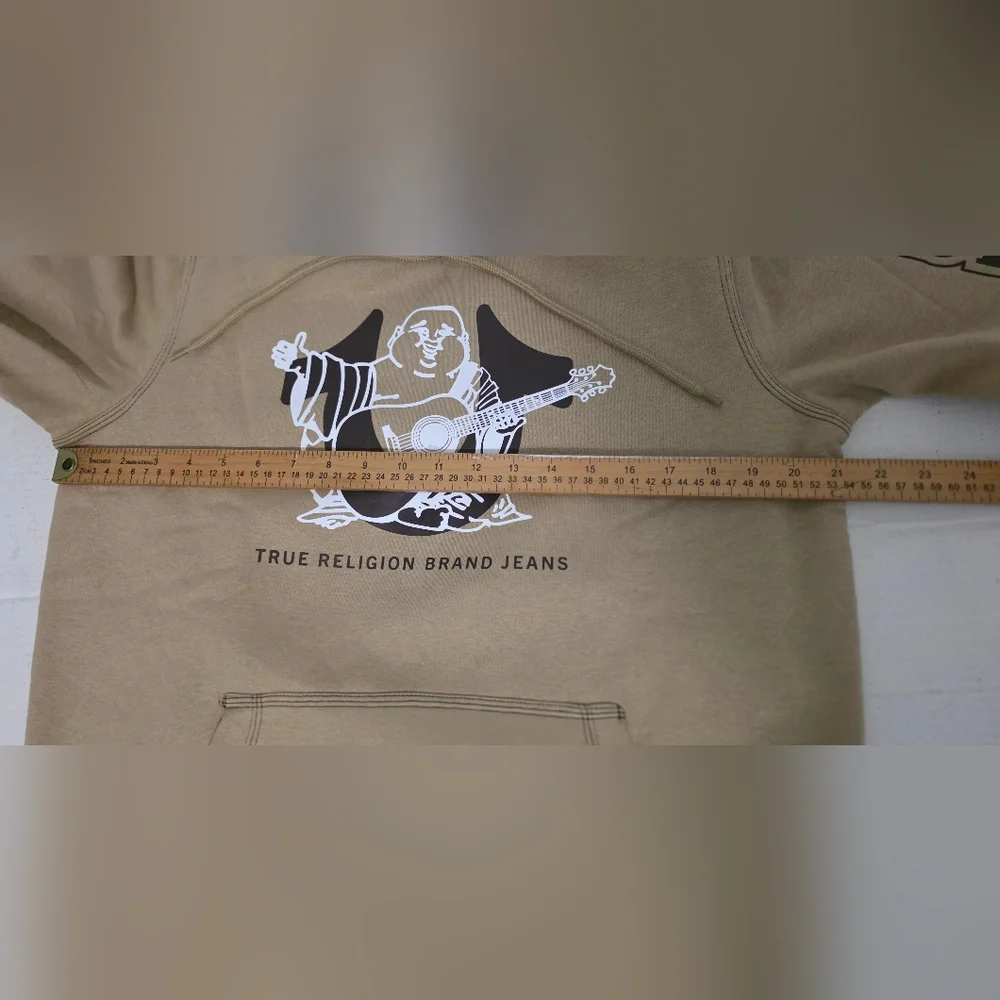 True Religion Budha Guitar Khaki Hoodie for Men NWT Size M